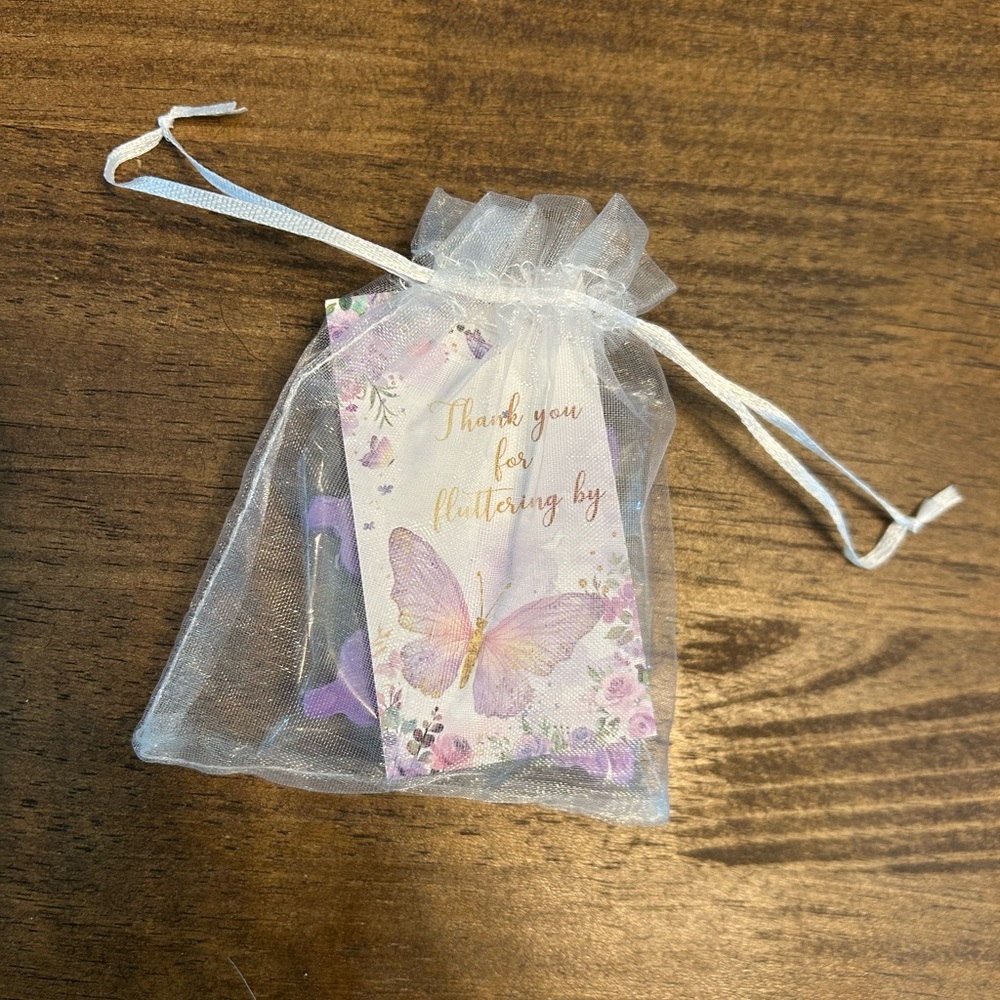 Purple Butterfly Hand Body Soap with Organza Bag “Thank you for fluttering by” - Picture 4 of 5